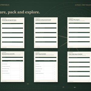 Airport Travel Planner Printable, Flight Itinerary, Carry On Packing Checklist, Layover and Connection Organizer, 33 Pages, A4 A5 Letter image 3