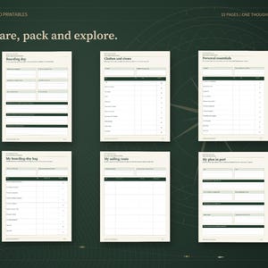 Cruise Voyage Planner Printable, Cruise Budget, Cabin Comparison, Port Itinerary and Packing Checklists, 33 Pages, A4 A5 Letter image 4