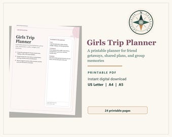 Printable Girls Trip Planner, Friends Vacation Itinerary, Group Travel Budget (PDF Download)
