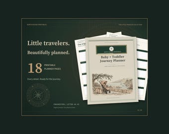Reiseplaner für Babys und Kleinkinder, Packlisten und Reiseorganisator, 18-seitiges druckbares PDF