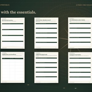 Travel Documents Organizer Printable, Passport Visa Checklist, Booking Tracker, Trip Paperwork Planner, 18 Pages, A4 A5 Letter PDF image 2