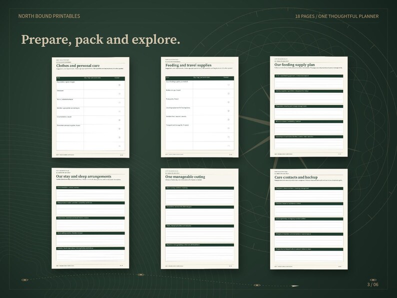 Baby and Toddler Travel Planner, Packing Checklists and Trip Organizer, 18-Page Printable PDF image 3