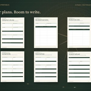 Cruise Voyage Planner Printable, Cruise Budget, Cabin Comparison, Port Itinerary and Packing Checklists, 33 Pages, A4 A5 Letter image 5