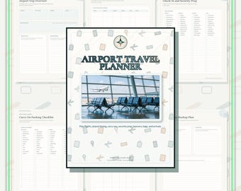 Printable Airport Travel Planner, Flight Itinerary, Carry-On Checklist (PDF Download)