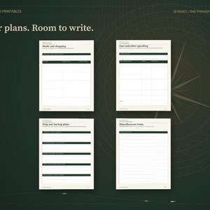 Agenda di viaggio in camper stampabile, prenotazione campeggio, itinerario di viaggio, lista di controllo per la preparazione dei bagagli e budget, 20 pagine, formato A4, A5, Letter immagine 4