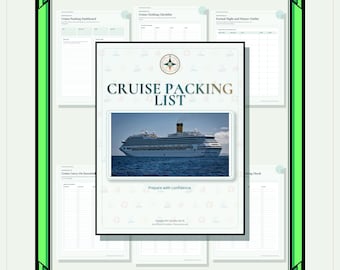 Lista stampabile per la valigia da crociera, checklist, serata di gala, giornata in porto (download PDF)
