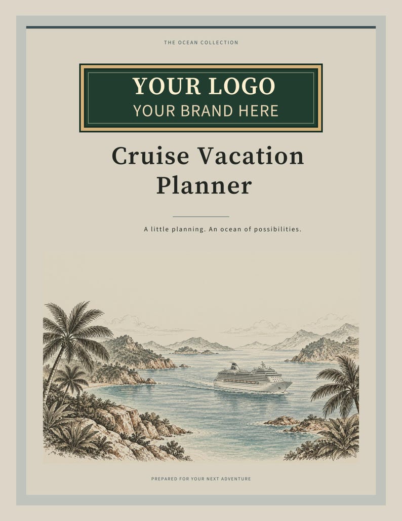 Custom Branded Travel Agency Bundle - 19 Planner PDFs with Your Logo, Letter A4 A5 image 8