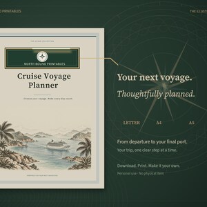Cruise Voyage Planner Printable, Cruise Budget, Cabin Comparison, Port Itinerary and Packing Checklists, 33 Pages, A4 A5 Letter image 6
