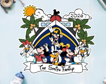 Personalized Cruise Line 2026 Magnet, Custom Mickey and Friends Family Cruise Magnet, Disney Wish Dream Fantasy Disney Cruise Magnet
