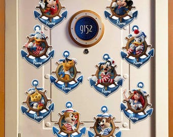 Custom Cruise Anchor 2026 Magnet, Personalized Mickey and Friends Family Cruise door magnet, Cruise Ship Family Magnet, Cruise Door Decor
