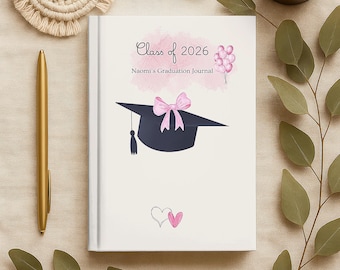 Diario de graduación de la promoción de 2026, regalo personalizado de diario de graduación, recuerdo de graduación, diario de graduación