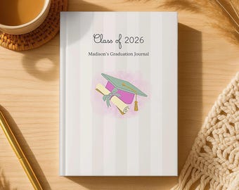Diario de graduación de la promoción de 2026, regalo personalizado de diario de graduación, regalo personalizado para graduados, recuerdo de graduación