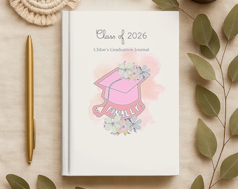 Diario de graduación personalizado, regalo para graduados universitarios, diario para el último año de universidad