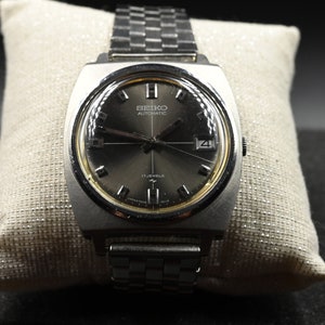 Vintage Seiko Automatic Stainless Black Dial Men&#39;s Watch
