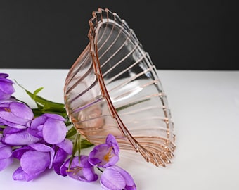 Sierra Pinwheel 8.5" Fruit Bowl Pink Depression Glass