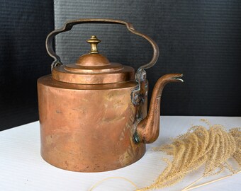 Antique Russian Copper Kettle Extra Large Size Galvanized