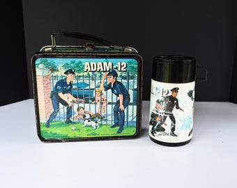 1972 Metal Adam-12 Lunchbox With Aladdin Thermos