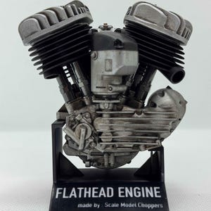 1/6 skala platthuvud sidoventilsmotormodell, WICO Magneto, handgjord resin vintage V-Twin motorcykelminiatyr, garagedekor, Japan