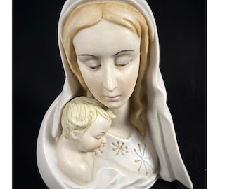 Ardalt Lenwile China Madonna and Child Porcelain Bust Figurine Vintage 5.5 inch