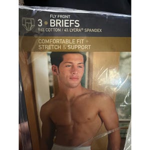 Jockey Pouch Fly Front Briefs Men Size M White Cotton Spandex 3-Pack Style 1135 image 6