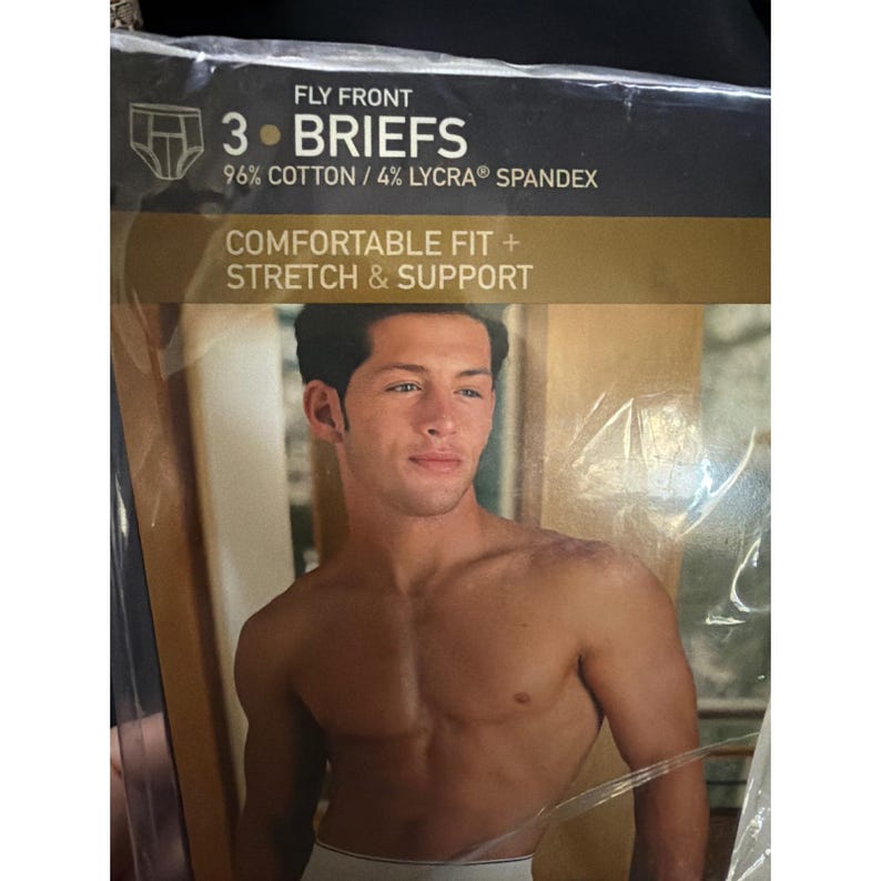 Jockey Pouch Fly Front Briefs Men Size M White Cotton Spandex 3-Pack Style 1135 image 6