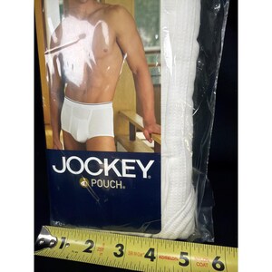 Jockey Pouch Fly Front Briefs Men Size M White Cotton Spandex 3-Pack Style 1135 image 4