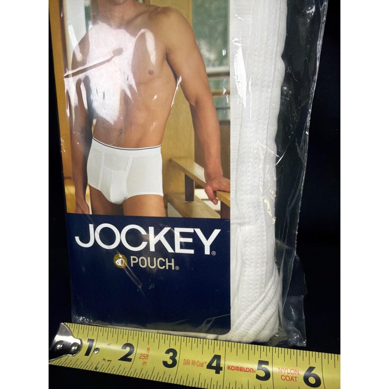Jockey Pouch Fly Front Briefs Men Size M White Cotton Spandex 3-Pack Style 1135 image 4