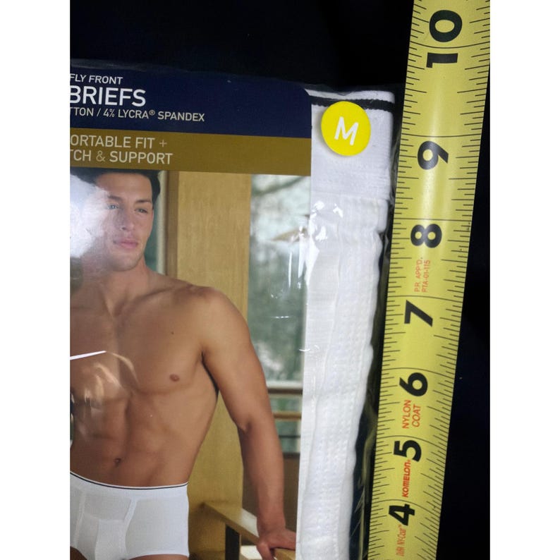 Jockey Pouch Fly Front Briefs Men Size M White Cotton Spandex 3-Pack Style 1135 image 3