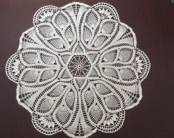 30”  in diameter  Handmade Crochet Doily Lace Flower ,  Tablecloth Cotton Doily,Placemats Table,Cover Mat, Coasters Home Decor,Round, White