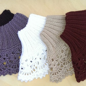 Knitted Collar Scarf Great for Winter, Neckwarmer Brown Available in all colors image 3