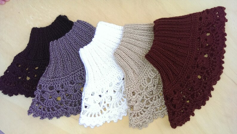 Knitted Collar Scarf Great for Winter, Neckwarmer Brown Available in all colors image 3