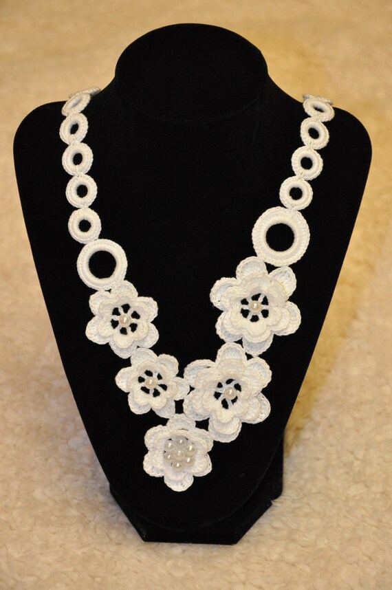 Black Thread Floral Necklace