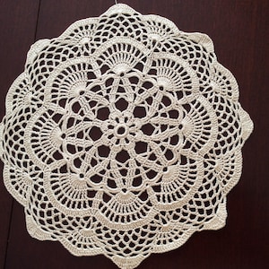 10,5”- 11,5” in diameter  Handmade Crochet Doily Lace Flower , Placemats Table,Cover Mat, Coasters Home Decor,Round, Beige