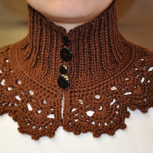 Knitted Collar Scarf Great for Winter, Neckwarmer Brown Available in all colors image 1