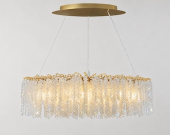 Snowfall Oval Chandelier in Warm Brass