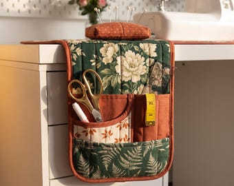 Quilted Sewing Machine Mat Pattern | Built-In Pockets, Pincushion (PDF Download)