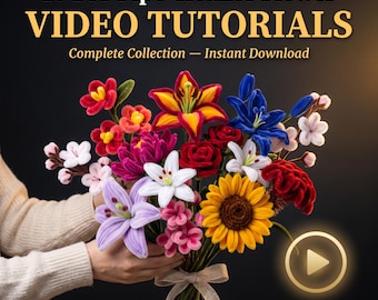 Pipe Cleaner Flower Tutorial VIDEO & PDF | 10 Designs | Complete Craft Guide | Digital Download | DIY Flowers |Beginner to Advanced,