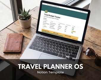 Planificador de viajes OS – Plantilla Notion / Itinerario de viaje, lista de equipaje, seguimiento de presupuesto y guía de destinos
