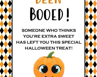 You've Been Booed - Instant Download ( 3x4" Rectangle Tag)  Halloween You've Been Booed