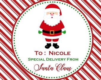 Santa gift tag | Etsy