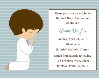 first communion invitation boy digital file boys first etsy