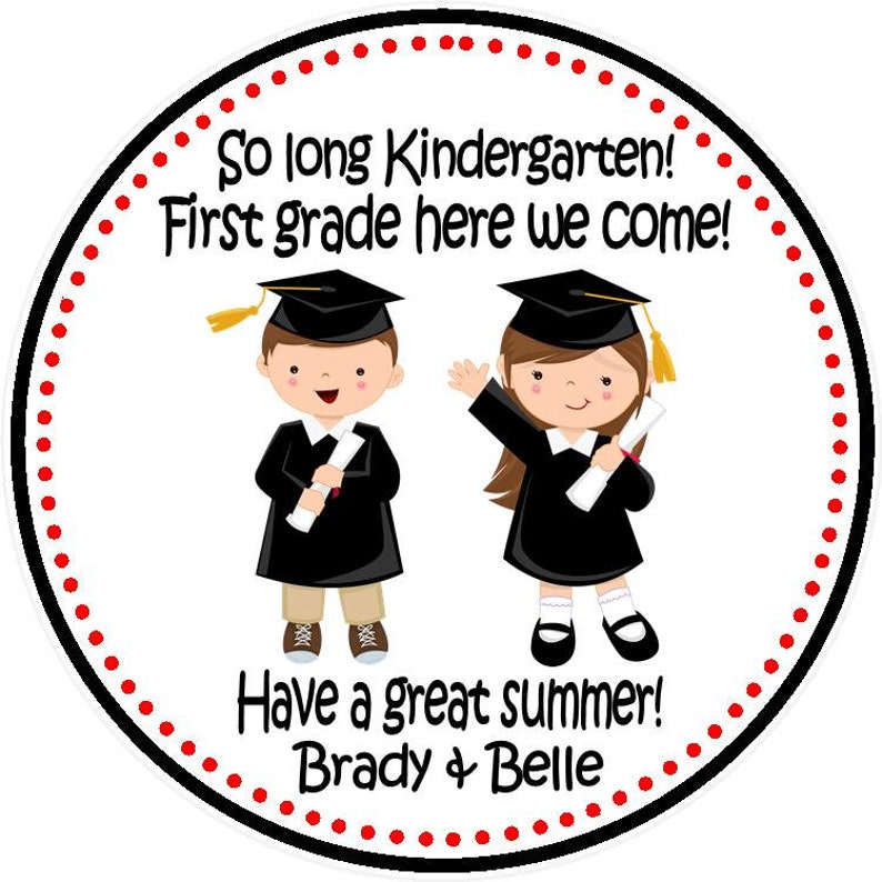 kindergarten graduation tags girls digital file etsy