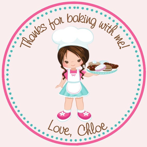Baking Party Favor Tags ( Set of 12) / Kids Baking Birthday Favors / Kids Cooking Birthday Favors / Chef Birthday Favors / Cooking Party Il_570xn