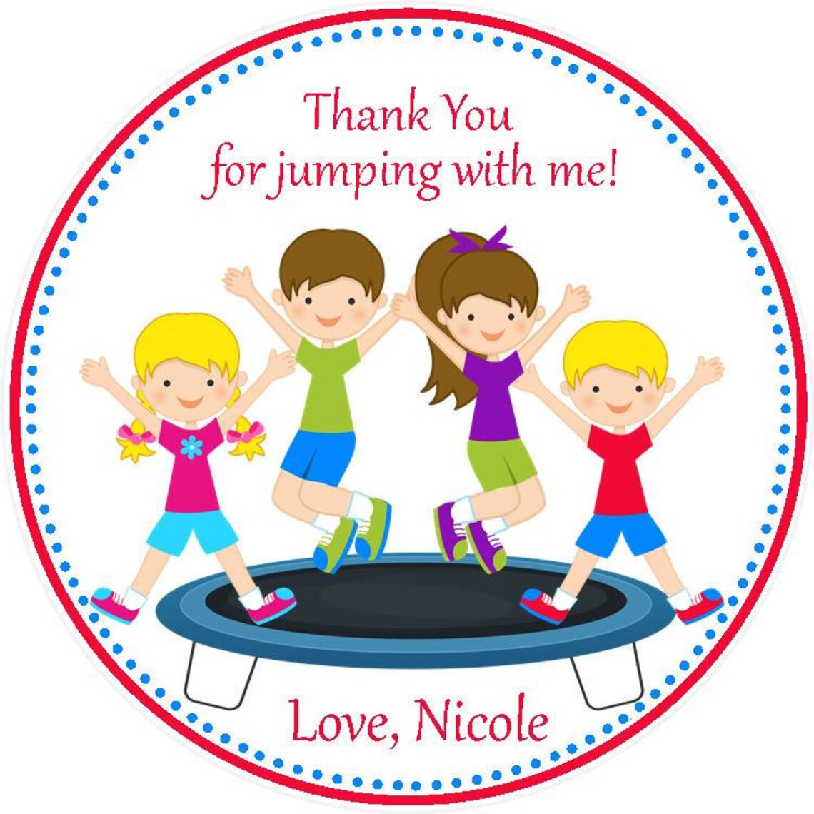 Trampoline Party Favor Tags Set of 12 Trampoline Etsy