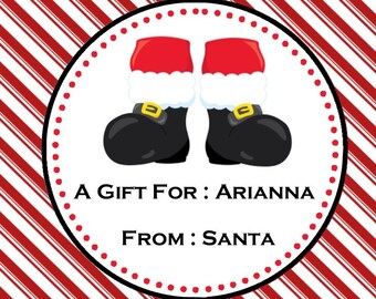 Santa Gift Tags ( Printable File - You Print ) / Tags from Santa / Christmas Gift Tags / Personalized Santa Tags / Christmas Tags