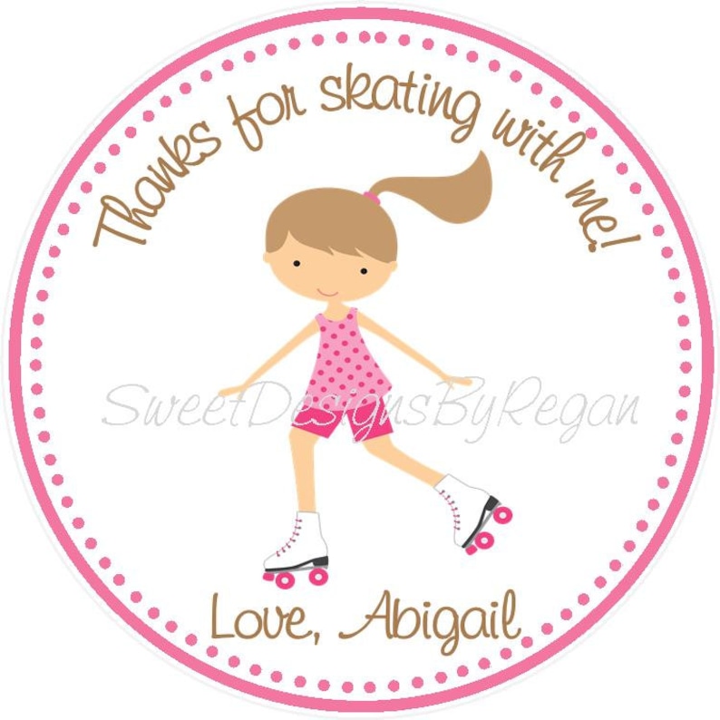 Printable Roller Skating Party Favor Tags DIY Printable - Etsy