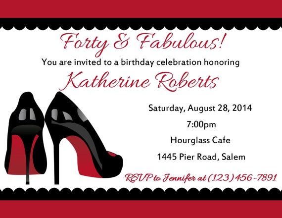 40th Birthday Invitation/50th Birthday Invitation - (Digital File) - Fourty Birthday Invitation Il_570xn