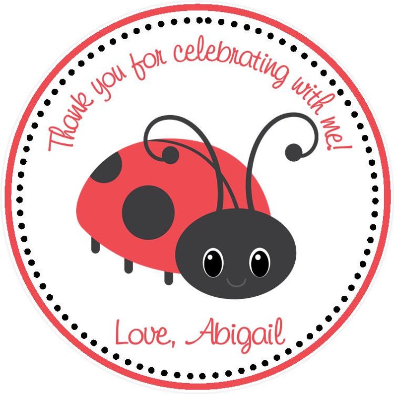 lady bug favor tags set of 12 ladybug birthday party etsy