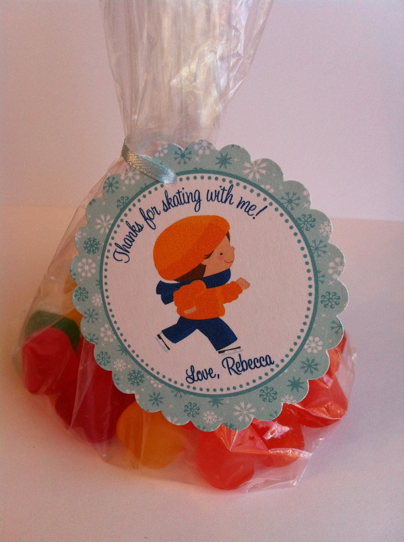 Ice Skating Party Favor Bags Set of 12 Ice Skating Etsy