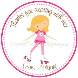 Printable Roller Skating Party Favor Tags, Roller Skating Birthday ...